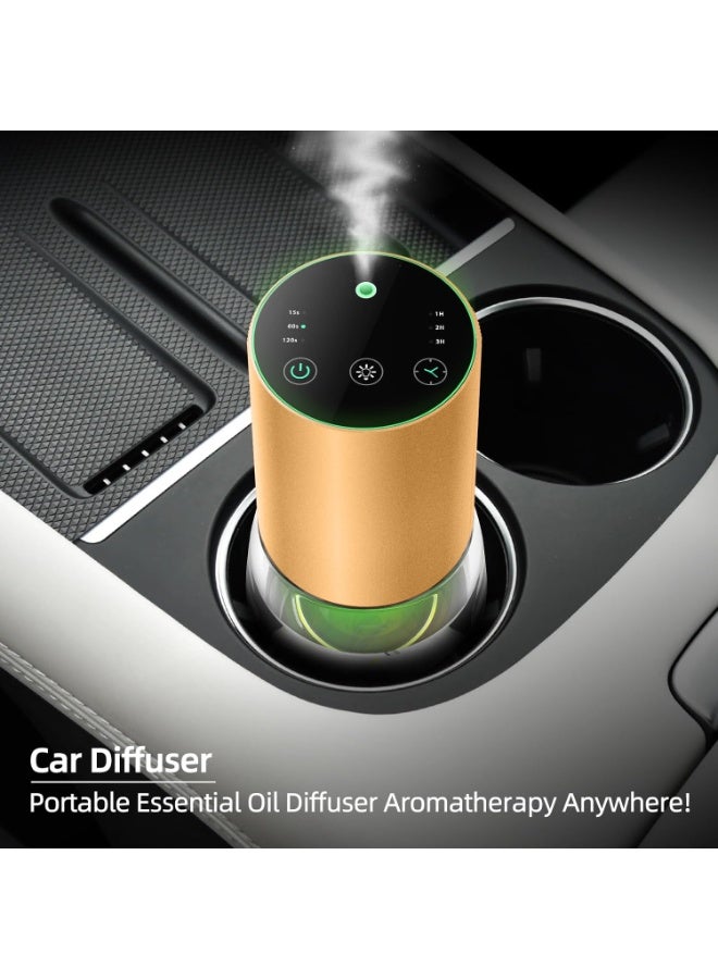 منشط نفطات أساسية بدون ماء بسعة كبيرة 100 ملليلتر يعمل بالبطارية منشط لعلاج الأعصاب اللاسلكي مع توقيت و 3 مستويات للغبار منشط للسيارة 7 أضواء LED ملونة (الشامبانيا) - Image 4